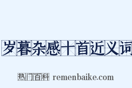 岁暮杂感十首近义词是什么意思的图片